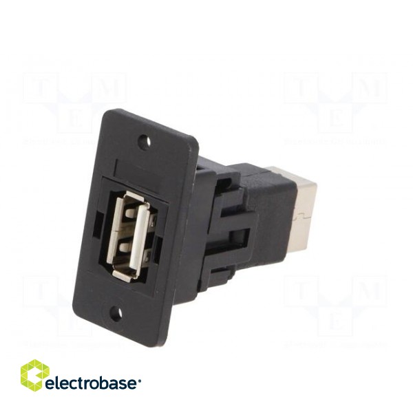 Adapter | USB A socket,USB B socket | SLIM | USB 2.0 | gold-plated paveikslėlis 2