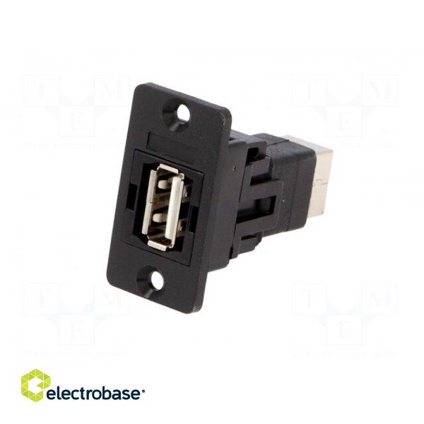 Adapter | USB A socket,USB B socket | SLIM | USB 2.0 | gold-plated image 2