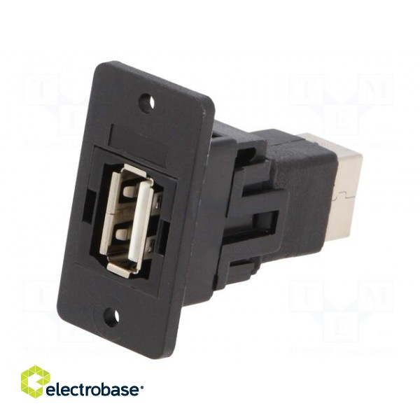 Adapter | USB A socket,USB B socket | SLIM | USB 2.0 | gold-plated фото 1