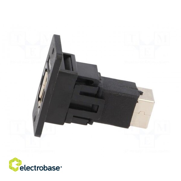 Adapter | USB A socket,USB B socket | SLIM | USB 2.0 | gold-plated paveikslėlis 3