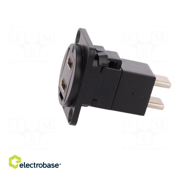 Adapter | USB C socket-front,USB C plug-back | FT | double | metal image 3