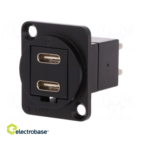 Adapter | USB C socket-front,USB C plug-back | FT | double | metal image 1