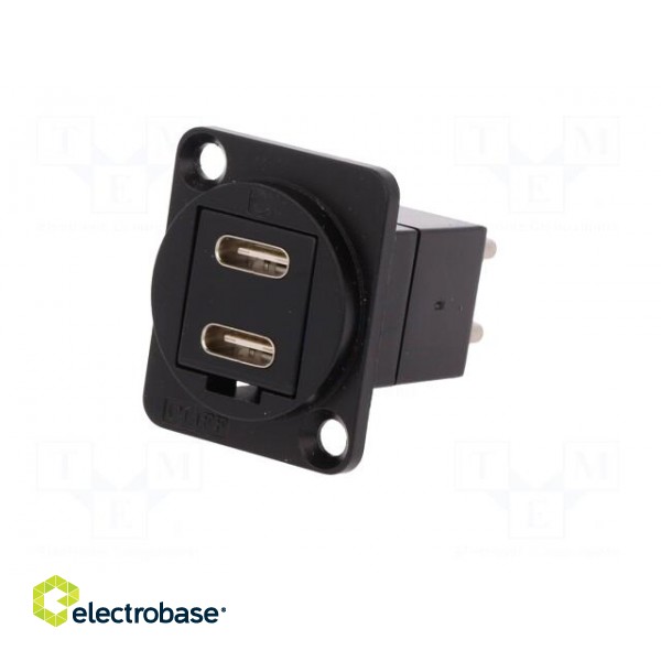 Adapter | USB C socket-front,USB C plug-back | FT | double | metal image 2