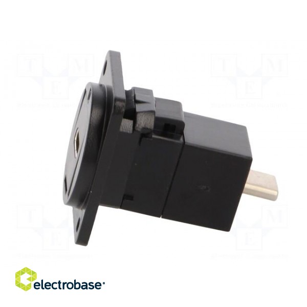Adapter | USB C socket-front,USB C plug-back | FT | USB-C | metal image 3