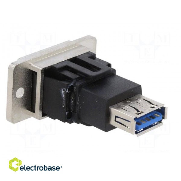 Coupler | USB A socket,both sides | DUALSLIM | USB 3.0 | gold-plated image 4