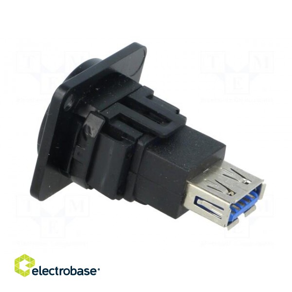 Coupler | USB A socket,both sides | FT | USB 3.0 | metal | 19x24mm image 4