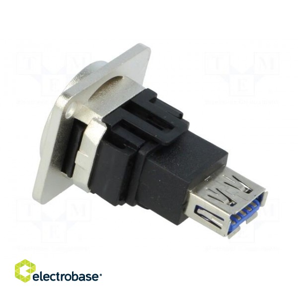 Coupler | USB A socket,both sides | FT | USB 3.0 | metal | 19x24mm image 4