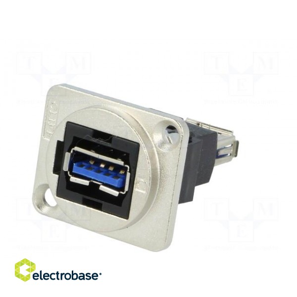 Coupler | USB A socket,both sides | FT | USB 3.0 | metal | 19x24mm image 2
