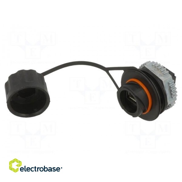 Coupler | USB A socket,both sides | USB 2.0 | plastic | Colour: black image 1