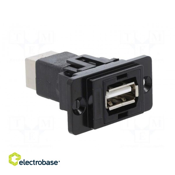 Coupler | USB A socket,USB B socket | DUALSLIM | USB 2.0 | metal paveikslėlis 8