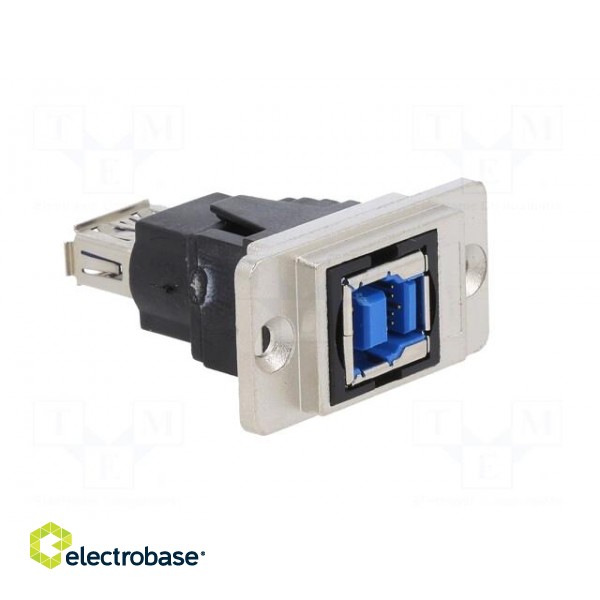 Coupler | USB A socket,USB B socket | DUALSLIM | USB 3.0 | metal image 8