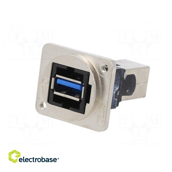 Coupler | USB A socket,USB B socket | FT | USB 3.0 | metal | 19x24mm image 2