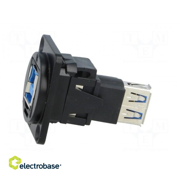 Coupler | USB A socket,USB B socket | FT | USB 3.0 | metal | 19x24mm image 3