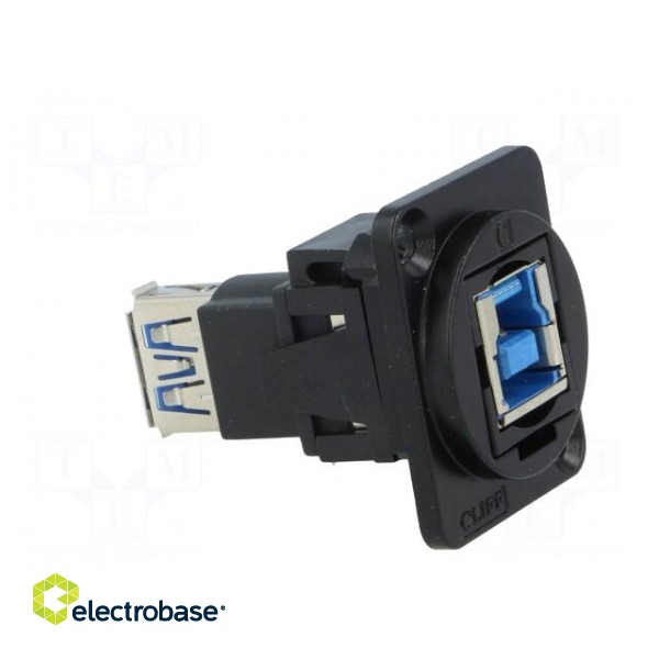 Coupler | USB A socket,USB B socket | FT | USB 3.0 | metal | 19x24mm image 8