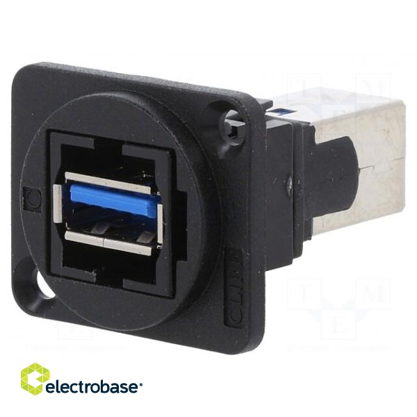 Coupler | USB A socket,USB B socket | FT | USB 3.0 | plastic | 19x24mm image 1