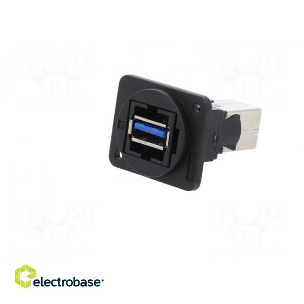 Coupler | USB A socket,USB B socket | FT | USB 3.0 | plastic | 19x24mm image 2