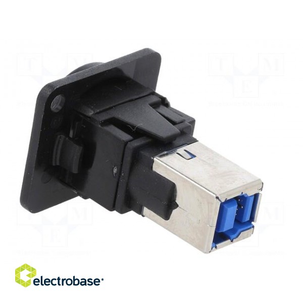 Coupler | USB A socket,USB B socket | FT | USB 3.0 | plastic | 19x24mm image 4