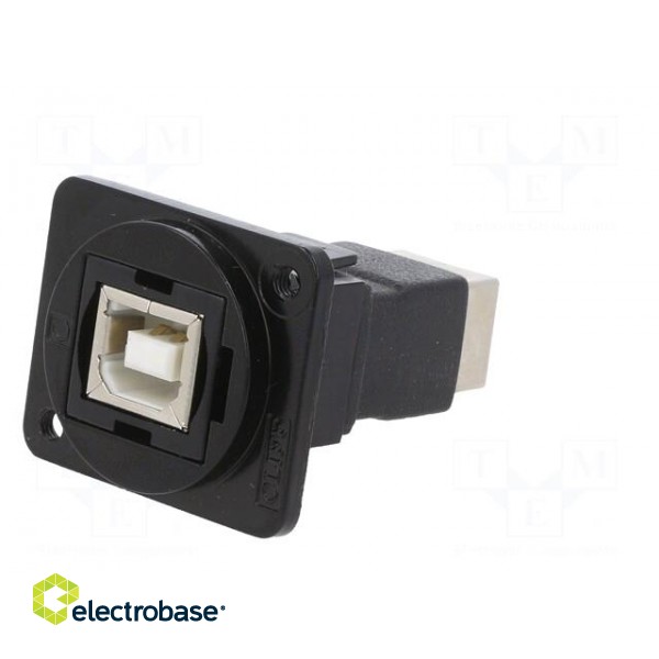 Coupler | USB B socket,both sides | FT | USB 2.0 | metal | 19x24mm image 2