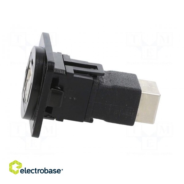 Coupler | USB B socket,both sides | FT | USB 2.0 | metal | 19x24mm image 3