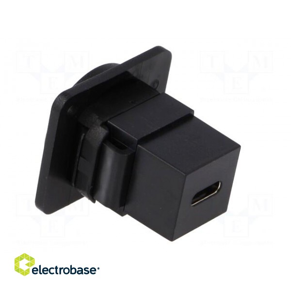 Coupler | both sides,USB C socket | FT | USB-C | plastic | 19x24mm image 4