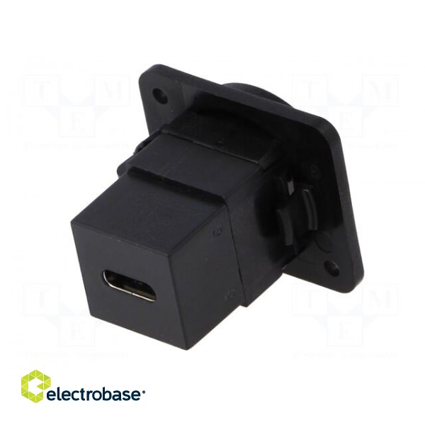 Coupler | both sides,USB C socket | FT | USB-C | plastic | 19x24mm image 6