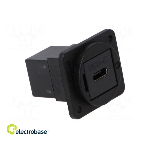 Coupler | both sides,USB C socket | FT | USB-C | plastic | 19x24mm image 8