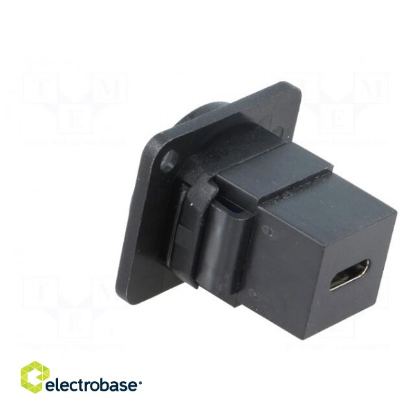 Coupler | both sides,USB C socket | FT | USB-C | plastic | 19x24mm paveikslėlis 4