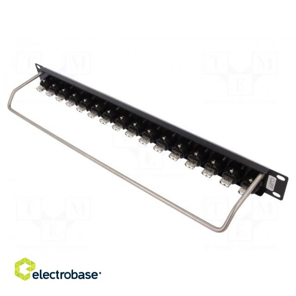 Patch panel | USB B | screw | RACK | M3 | Height: 1U | Number of ports: 16 image 2