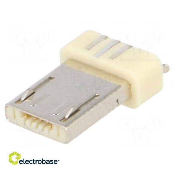 Plug | USB A micro | for molding | soldering | PIN: 5 | USB 2.0 | 0.65mm image 1