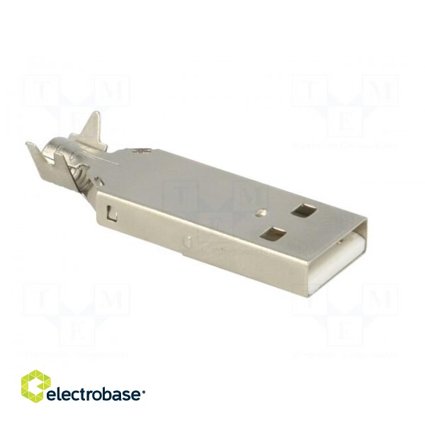 Plug | USB A | for cable | soldered | PIN: 4 | straight | USB 2.0 | 1A | 30V image 7