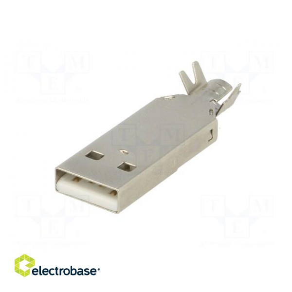 Plug | USB A | for cable | soldered | PIN: 4 | straight | USB 2.0 | 1A | 30V image 2