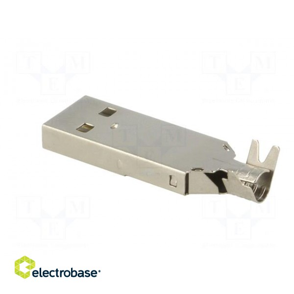 Plug | USB A | for cable | soldered | PIN: 4 | straight | USB 2.0 | 1A | 30V фото 4