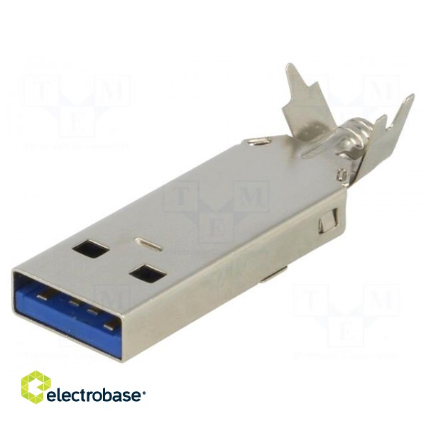 Plug | USB A | for cable | soldering | straight | USB 3.0 | 1A | 30V image 1