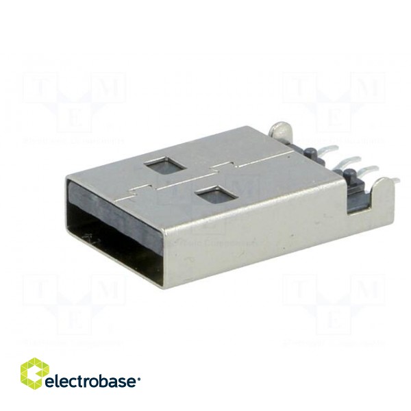 Plug | USB A | male | on PCBs | SMT | PIN: 4 | horizontal | USB 2.0 image 2