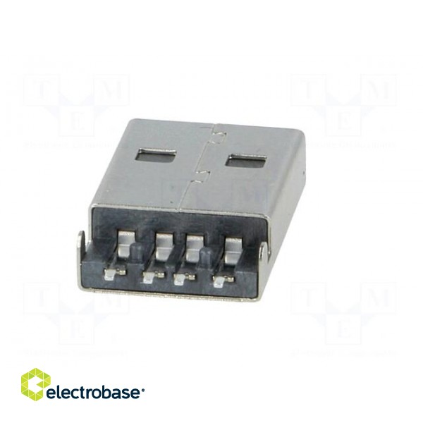 Plug | USB A | male | on PCBs | SMT | PIN: 4 | horizontal | USB 2.0 image 5