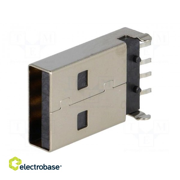 Plug | USB A | on PCBs | SMT | PIN: 4 | horizontal | USB 2.0 image 1