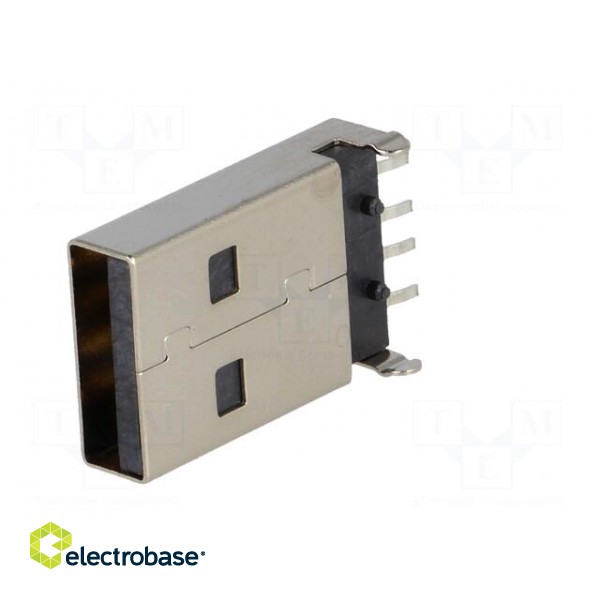 Plug | USB A | on PCBs | SMT | PIN: 4 | horizontal | USB 2.0 image 2