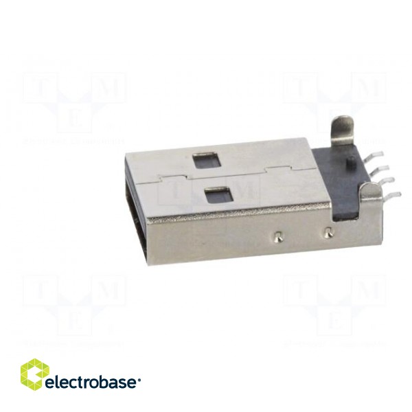 Plug | USB A | on PCBs | SMT | PIN: 4 | horizontal | USB 2.0 | gold-plated image 3