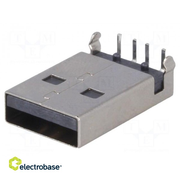 Plug | USB A | on PCBs | THT | PIN: 4 | angled 90° | shielded | USB 2.0 image 1