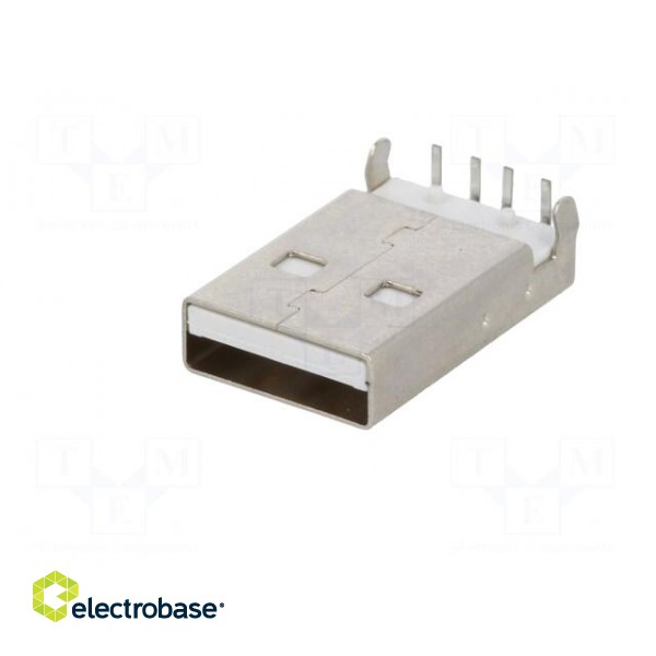 Plug | USB A | on PCBs | THT | PIN: 4 | angled 90° | USB 2.0 | gold-plated image 2