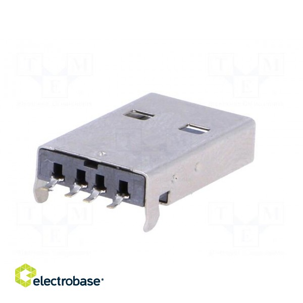 Plug | USB A | SMT | angled 90° | 1.5A | Contacts: phosphor bronze | 500V paveikslėlis 6