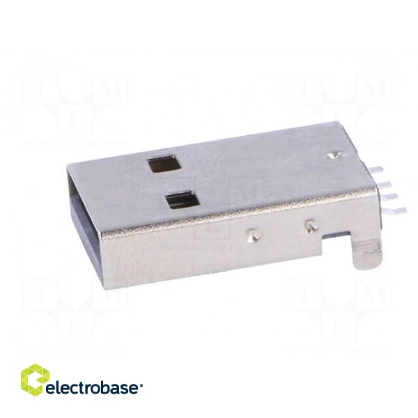 Plug | USB A | SMT | angled 90° | 1.5A | Contacts: phosphor bronze | 500V image 3