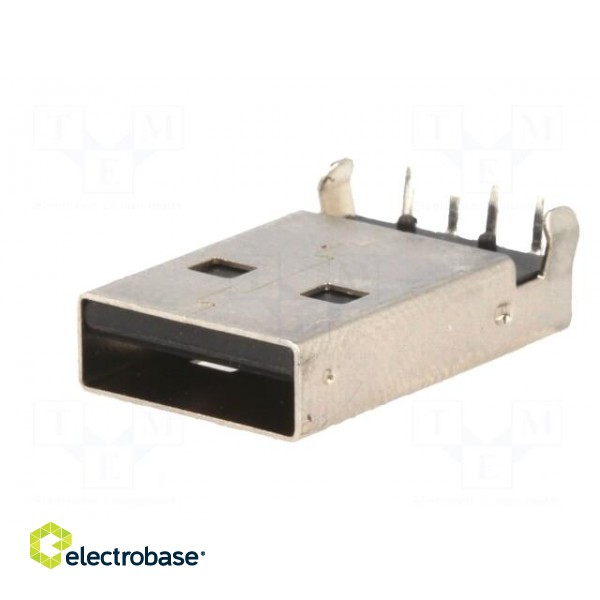 Plug | USB A | THT | angled 90° | 1.5A | Contacts: phosphor bronze | 500V paveikslėlis 2