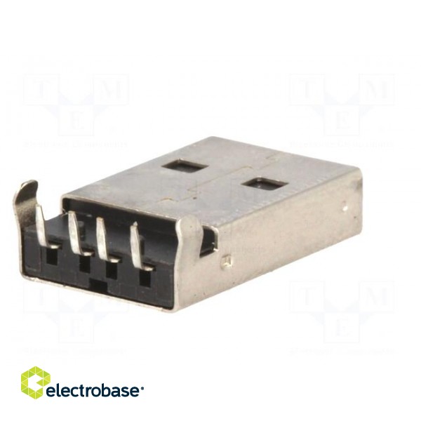 Plug | USB A | THT | angled 90° | 1.5A | Contacts: phosphor bronze | 500V paveikslėlis 6