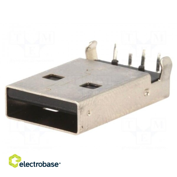 Plug | USB A | THT | angled 90° | 1.5A | Contacts: phosphor bronze | 500V image 1