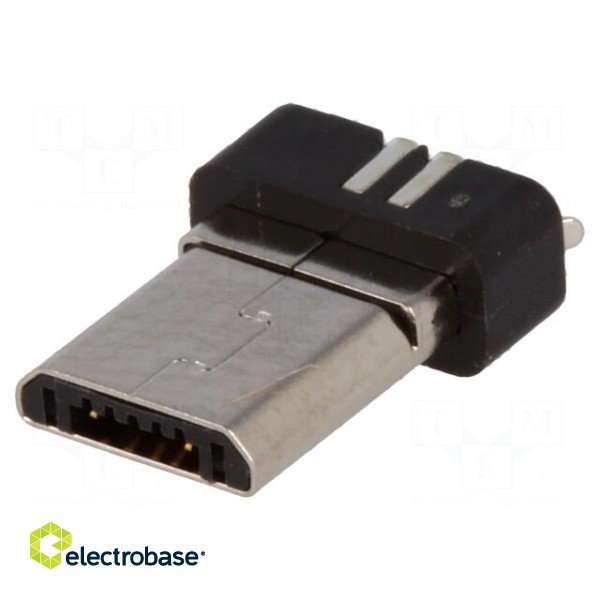 Plug | USB B micro | for molding | soldering | PIN: 5 | USB 2.0 | 0.65mm фото 1