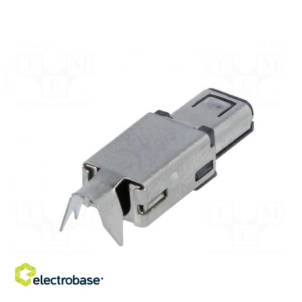 Plug | USB mini Hirose | soldering | PIN: 4 | nickel plated | 500mA paveikslėlis 6