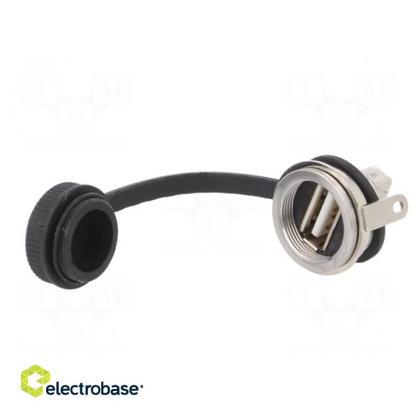Socket | USB A | 1310 | for panel mounting,rear side nut | soldering image 2