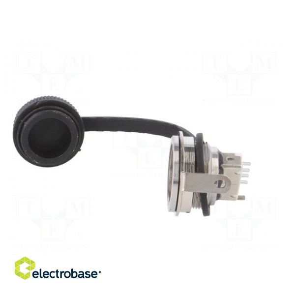 Socket | USB A | 1310 | for panel mounting,rear side nut | soldering image 3