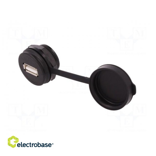 Socket | USB A | 1310 | for panel mounting,rear side nut | soldering image 2